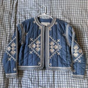 Treasure & Bond Soutache Embroidered Quilted Cotton Jacket